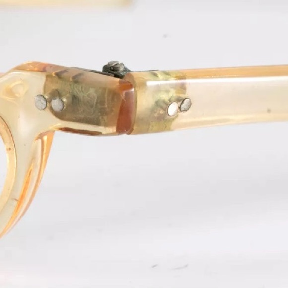 SALE Vntg 1960s Unisex Amber Frame Folding Librarian /Professor /Reading Glasses - Picture 8 of 10